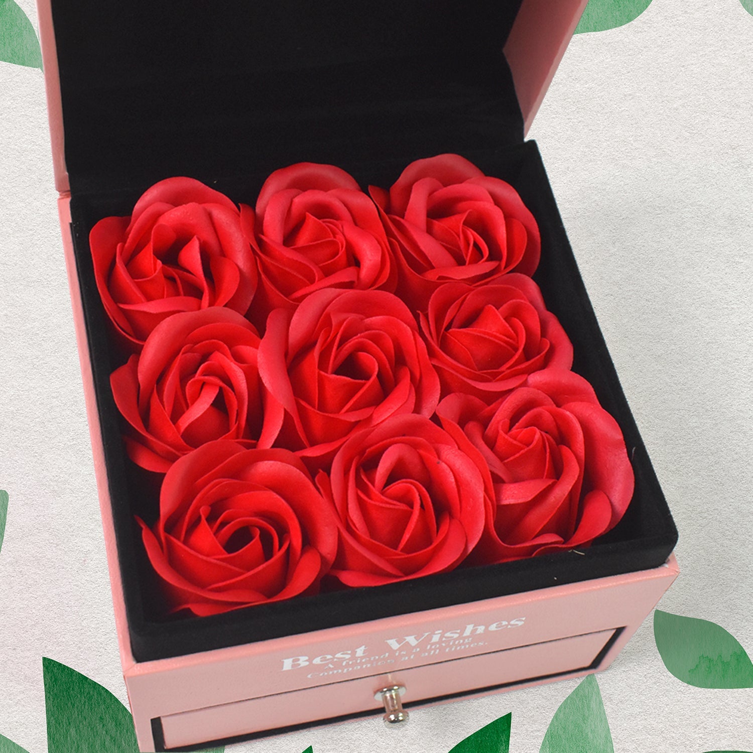 Preserved Eternal Rose Flower Gift Box Drawer with I Love You & Artificial 9 Pcs Rose (1 Set) Preserved Eternal Rose Flower Gift Box Drawer with I Love You & Artificial 9 Pcs Rose (1 Set)